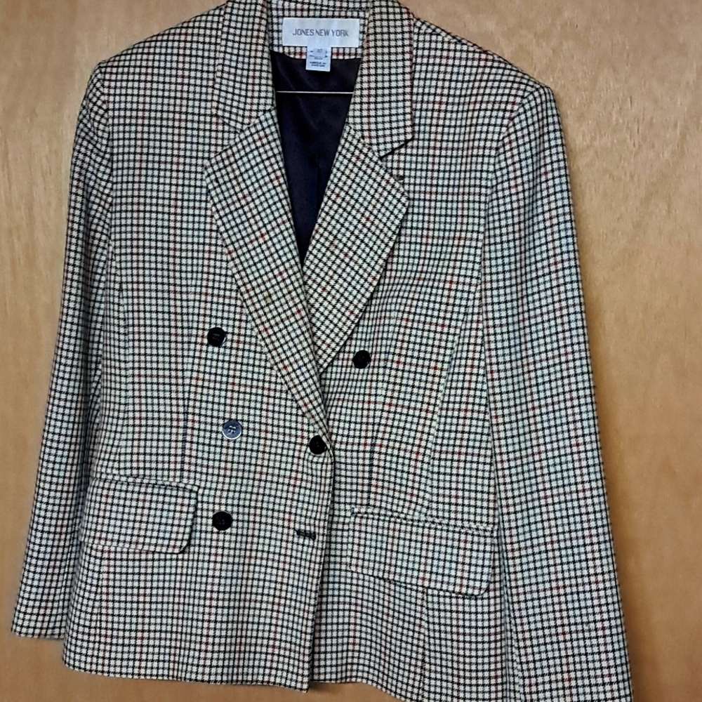 ✨️MAKE AN OFFER✨️Vintage Wool Houndstooth size 10 Jacket